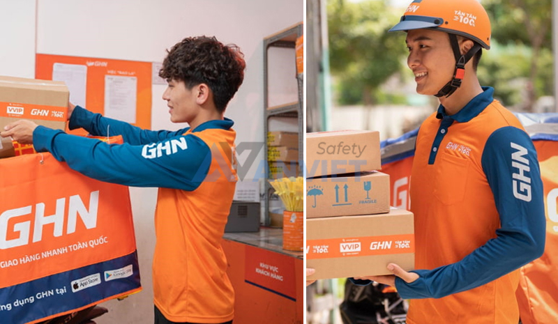 Áo dài tay đồng phục giao hàng nhanh.