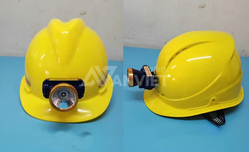 Phụ kiện đèn pin gắn mũ bảo hộ lao động.
