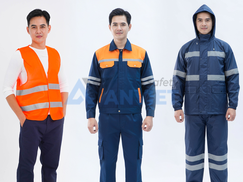 Các loại trang phục bảo hộ phản quang thiết kế phù hợp đa dạng công việc.