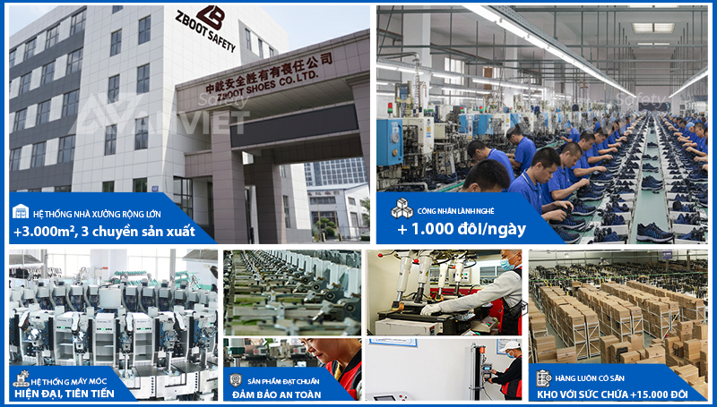 Bảo Hộ An Việt chủ động xưởng sản xuất cung ứng số lượng lớn giày bảo hộ cho doanh nghiệp.