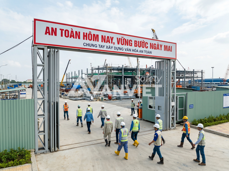 Khẩu hiệu an toàn xây dựng tổng quan.