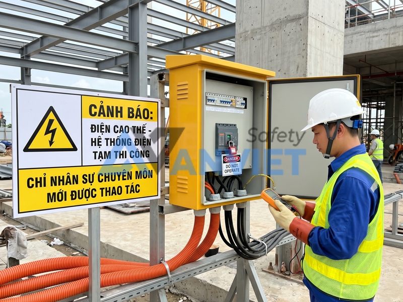 Tiêu chuẩn an toàn điện tại công trường.