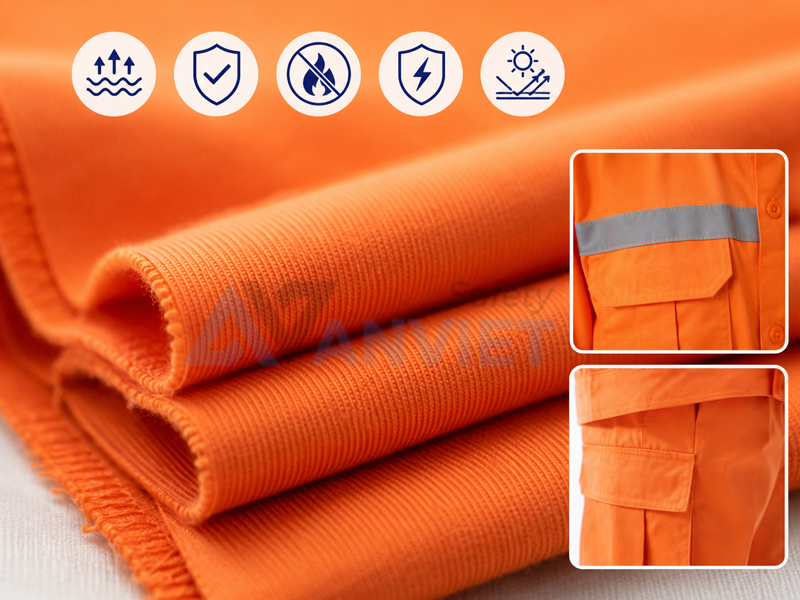 Chất liệu vải quyết định độ bền và mức độ an toàn khi làm việc.