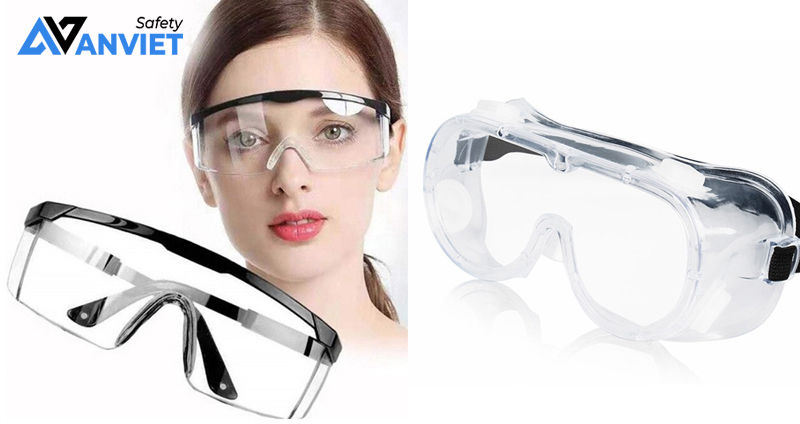 Khung kính bảo hộ chống hóa chất được làm từ các vật liệu nhựa cứng như PVC hoặc TPE.