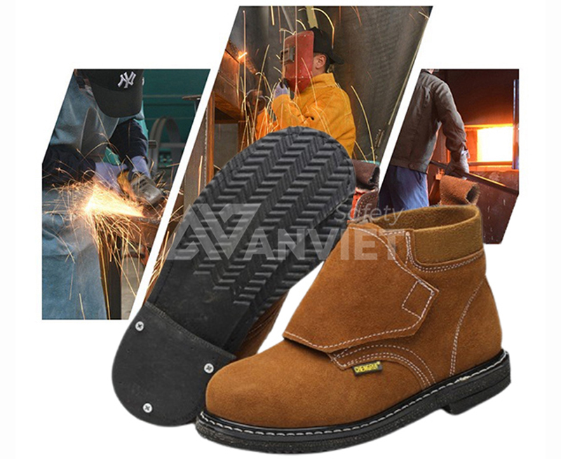Thiết kế giày bảo hộ thợ hàn thoáng khí, bảo vệ sức khỏe lâu dài.