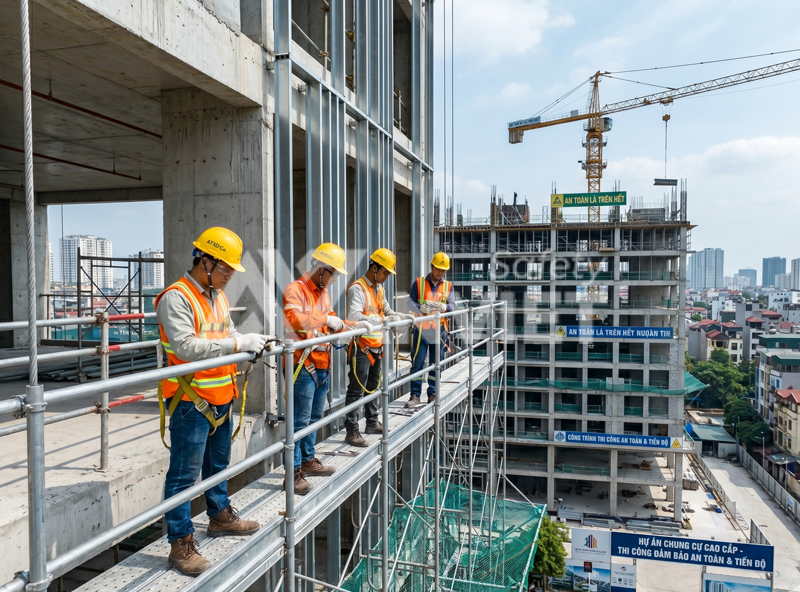Đảm bảo an toàn lao động trong xây dựng.