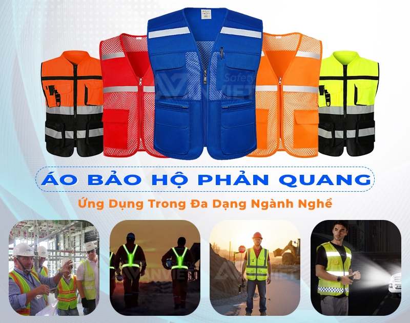Áo bảo hộ phản quang được ứng dụng trong đa dạng ngành nghề.