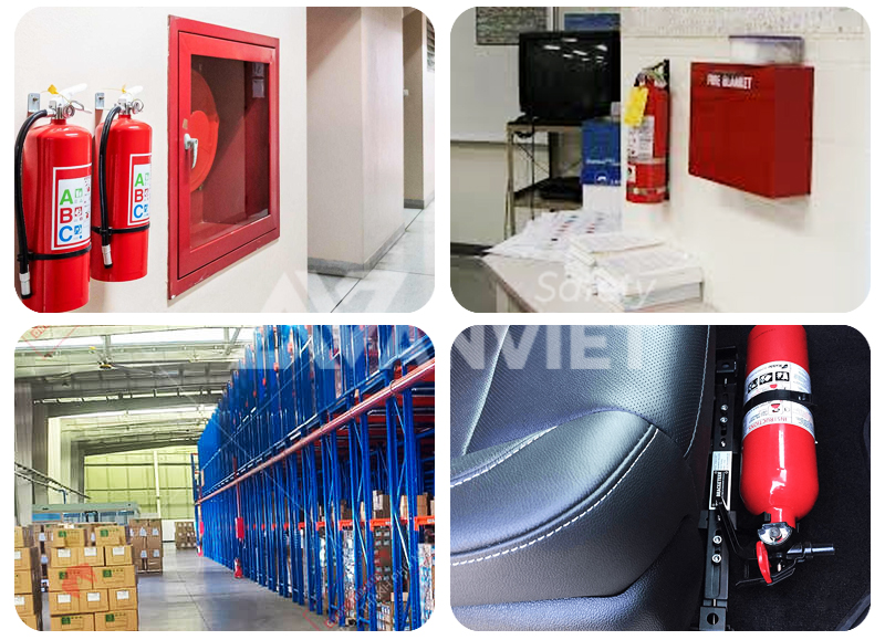 Bố trí bình chữa cháy phù hợp cho từng không gian.