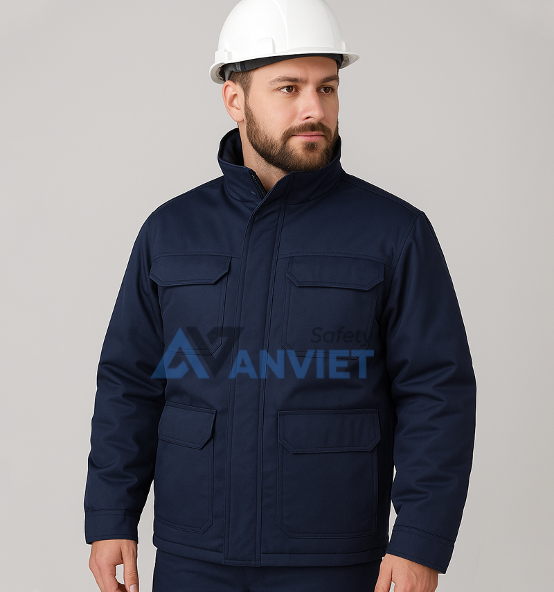 Đồng phục áo khoác bảo hộ cho công nhân cơ khí.