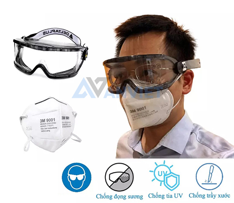 Kính chống hóa chất chống bụi Deltaplus Galeras.