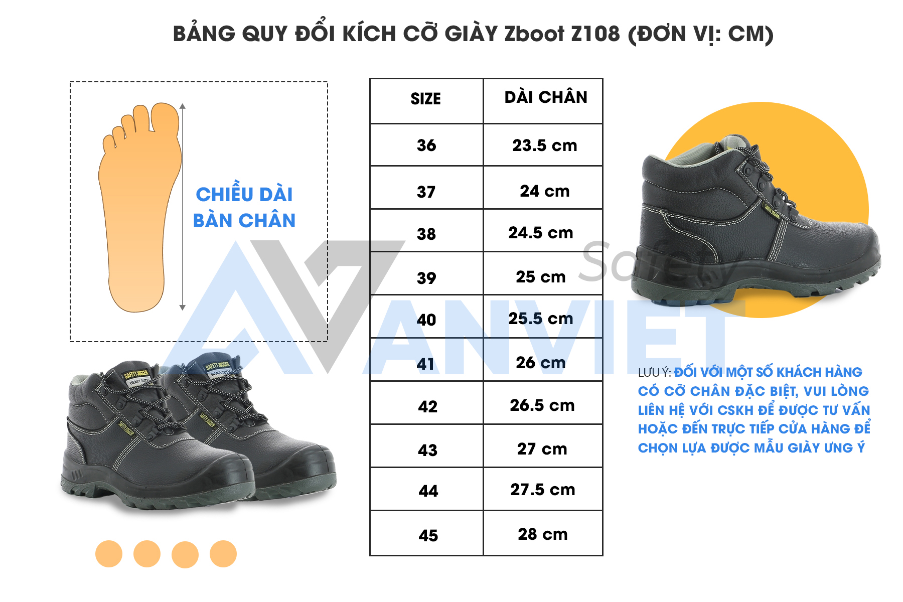 Bảng quy đổi size chi tiết