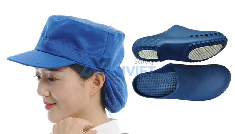 Phụ kiện bảo hộ cho nhân viên vệ sinh trong bệnh viện.