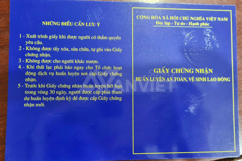 Chứng chỉ an toàn theo Nghị định 44.