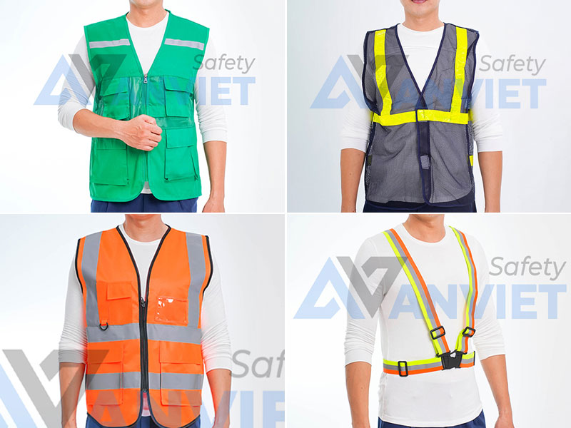 Các loại áo bảo hộ phản quang phổ biến.