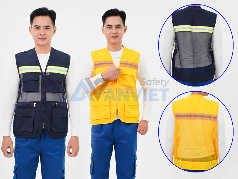 Áo bảo hộ phản quang đạt tiêu chuẩn an toàn quốc gia và quốc tế.