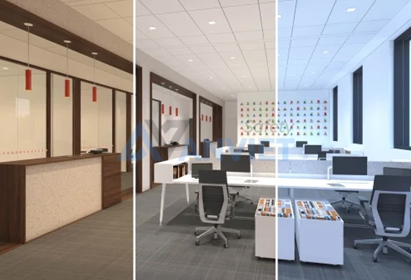 Ánh sáng phù hợp với không gian và thời gian làm việc.