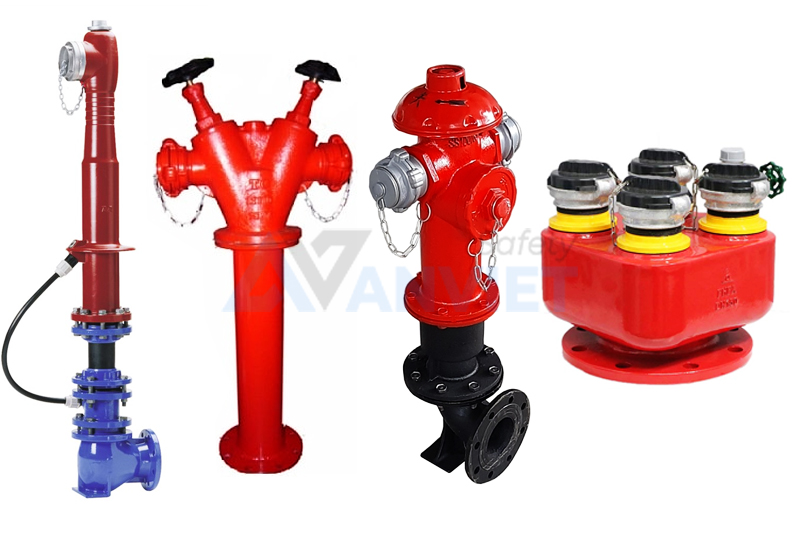 Các loại trụ nước chữa cháy phổ biến.