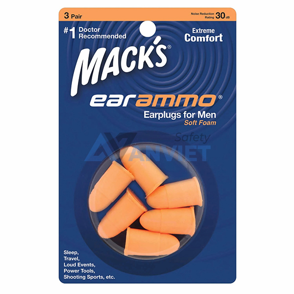 Nút bịt tai chống ồn cao cấp Macks Ear Ammo Foam