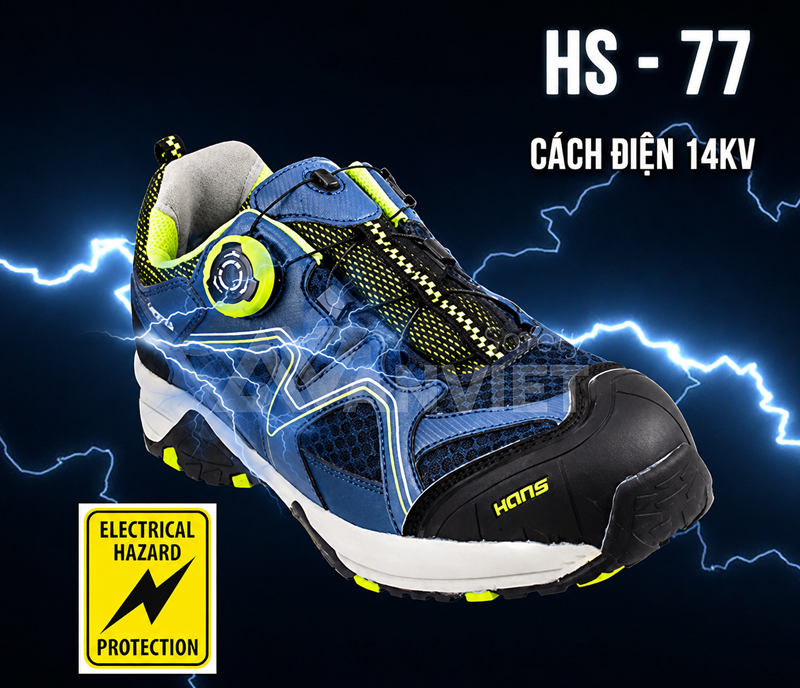 Giày bảo hộ cách điện mũi thép chịu lực Hans HS-77.