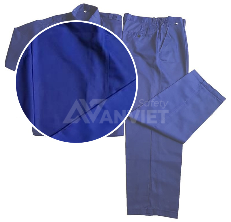 Chất liệu phổ biến may quần bảo hộ nữ: Vải Cotton pha Polyester.