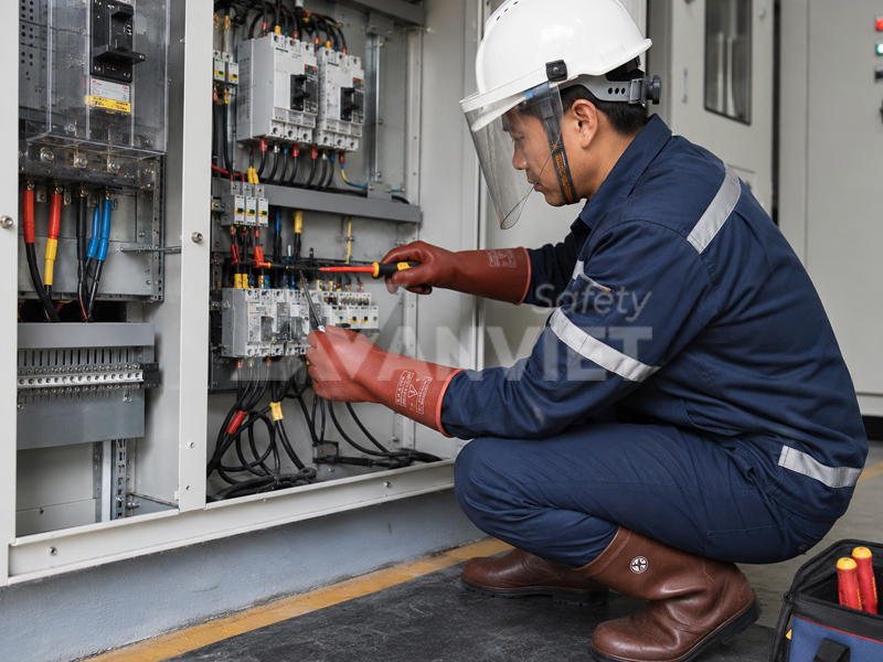 Trang bị ủng cách điện cho đúng đối tượng người lao động.