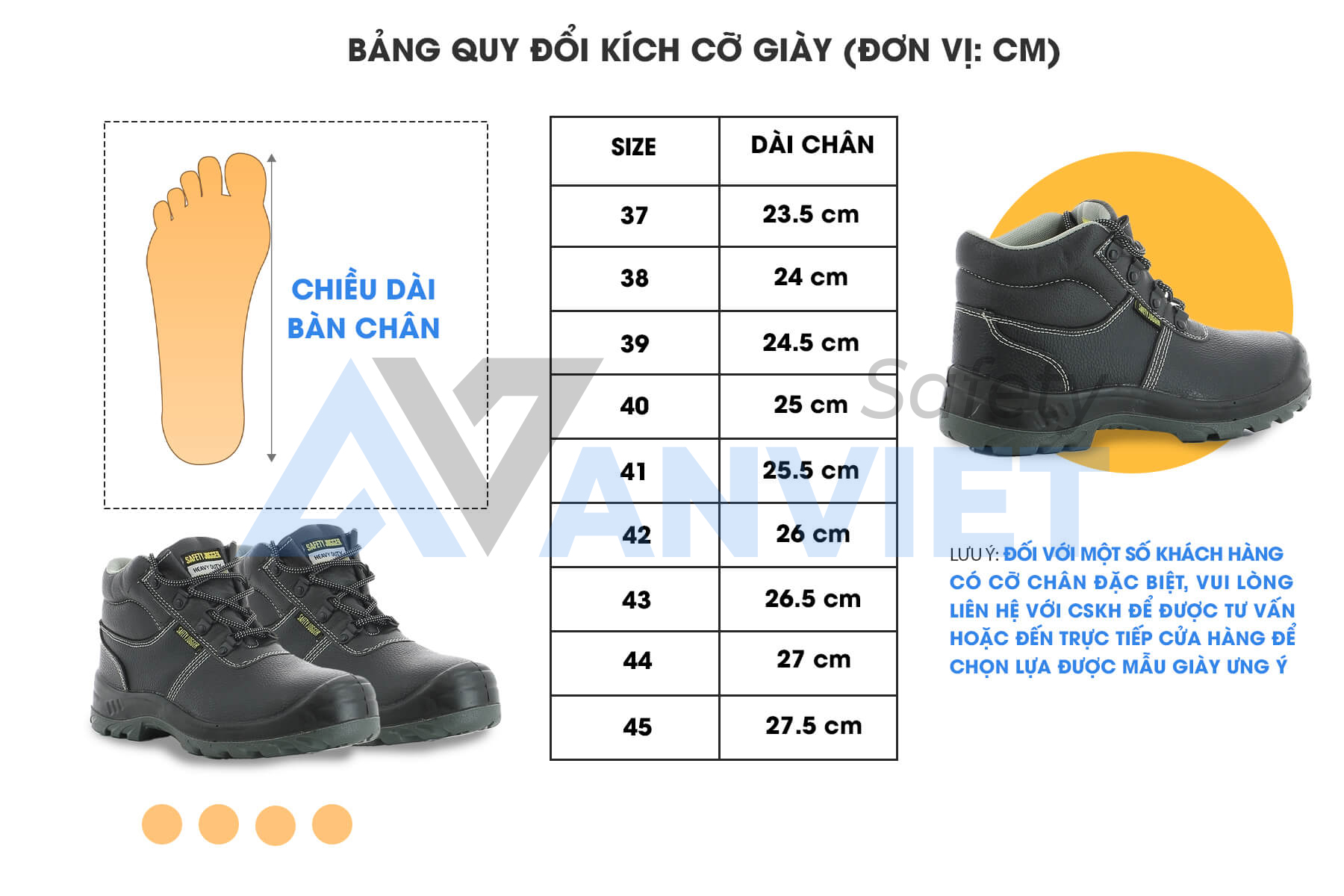 Bảng quy đổi size chi tiết