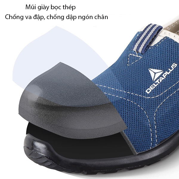 Đế giày được làm bằng PU có khả năng chống đinh, chống trơn trượt tốt