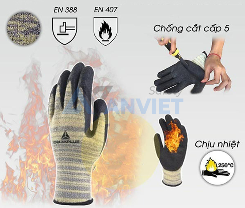 Găng tay chống cắt đáp ứng các tiêu chuẩn an toàn quốc tế.