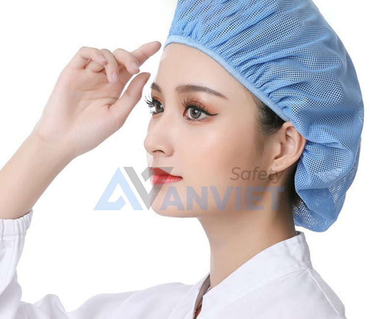 Mũ trùm đầu y tế thân thiện với da, thiết kế thoải mái.