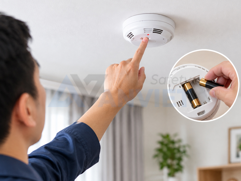 Kiểm tra nguồn điện và nút TEST đầu báo khói.