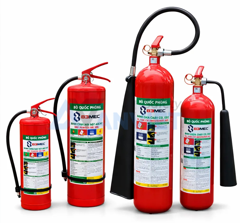 Sử dụng bình chữa cháy CO2 đúng cách.