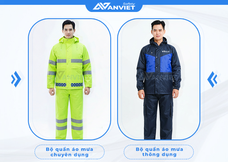 Quần áo mưa đa dạng mẫu mã, kiểu dáng.