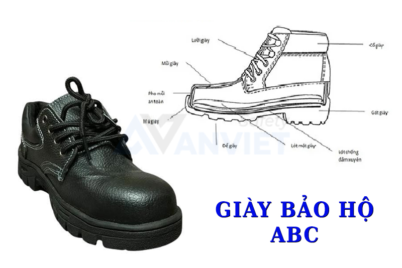 Cấu tạo tổng thể giày bảo hộ ABC.