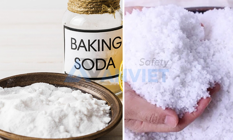 Sử dụng baking soda và muối để dập lửa.