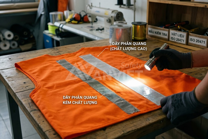 Phân biệt dây phản quang chất lượng đạt chuẩn.
