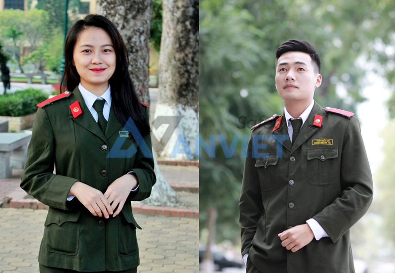 Kiểu dáng, bố cục và chất liệu cầu vai học viên công an được thiết kế theo đúng quy định.