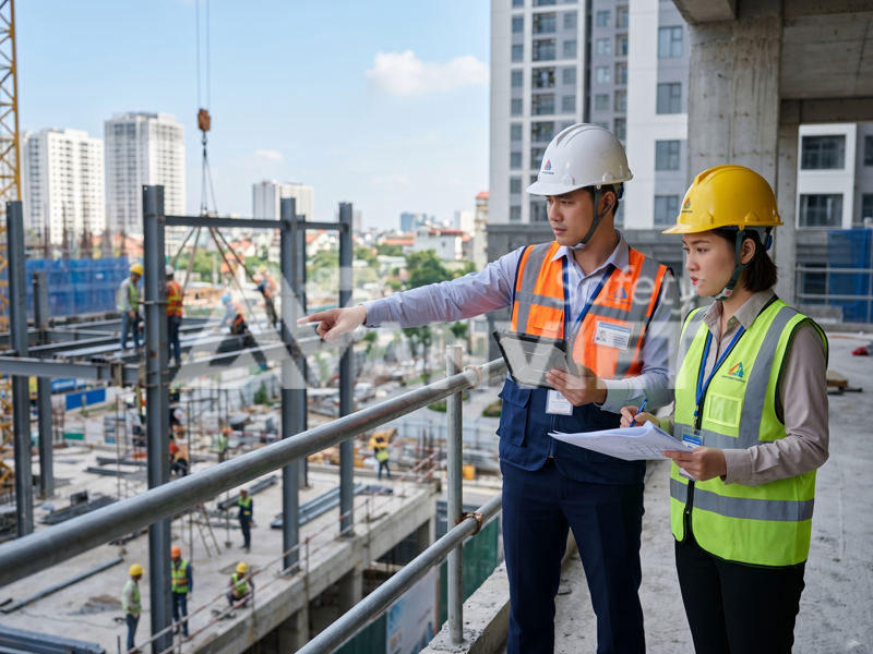 Kỹ sư, cán bộ giám sát tại công trường.