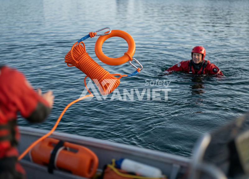 Dây cứu hộ an toàn và thiết bị ném.