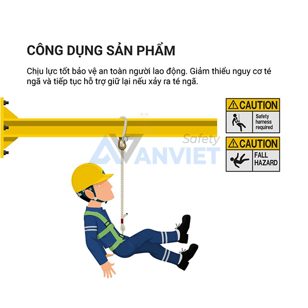 Dây treo an toàn chống sốc 2 móc Adela EF-32  giúp giữ an toàn cho công nhân làm việc trên cao