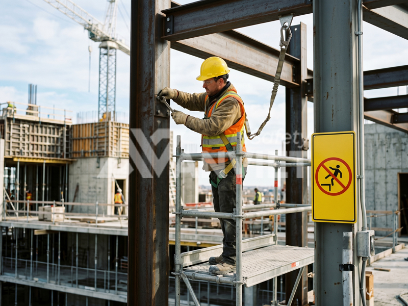 Khẩu hiệu an toàn xây dựng cảnh báo rủi ro đặc thù.