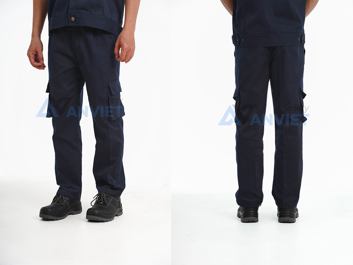 Quần được may theo dáng đứng, đai quần kết hợp thun co giãn 2 bên