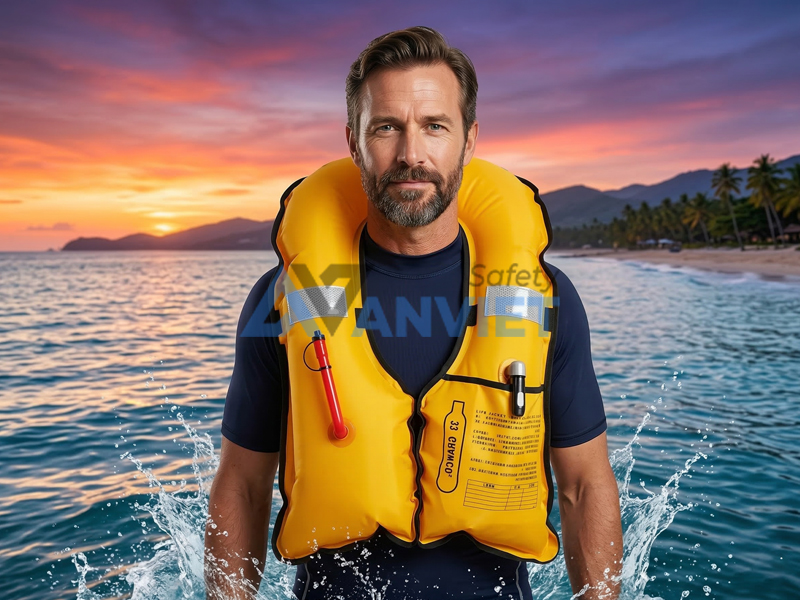 Áo phao cứu sinh tự thổi (áo phao bơm hơi tự động).