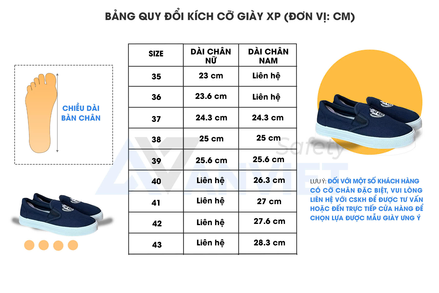 Bảng size chi tiết sản phẩm