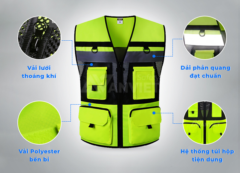 Đặc điểm cấu tạo áo bảo hộ phản quang.