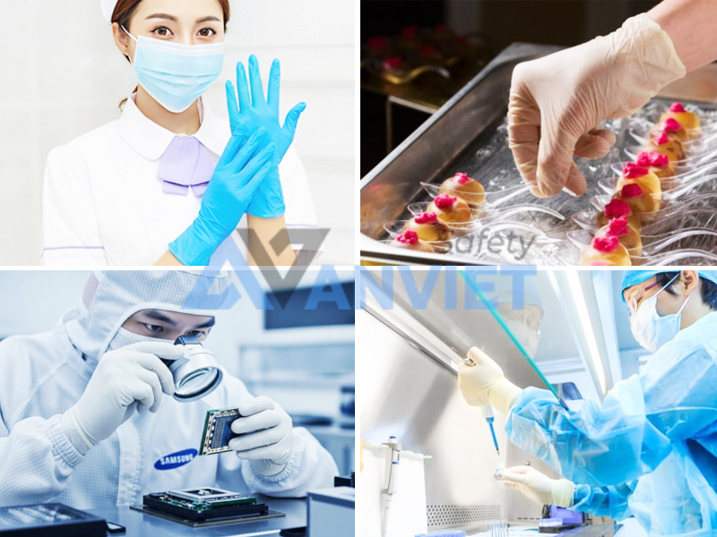 Găng tay y tế không bột được ứng dụng rộng rãi trong nhiều ngành nghề và hoạt động đời sống.
