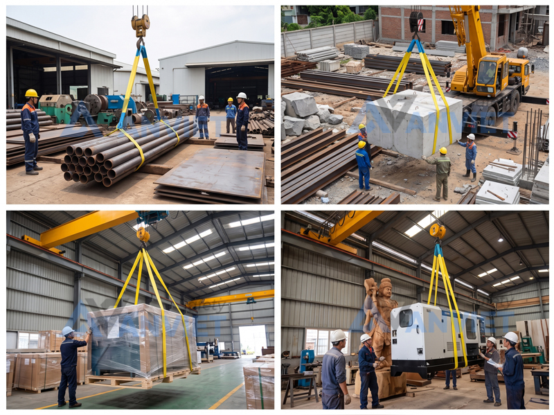 Dây cáp vải cẩu hàng 3 tấn Helios được ứng dụng trong đa dạng ngành nghề.
