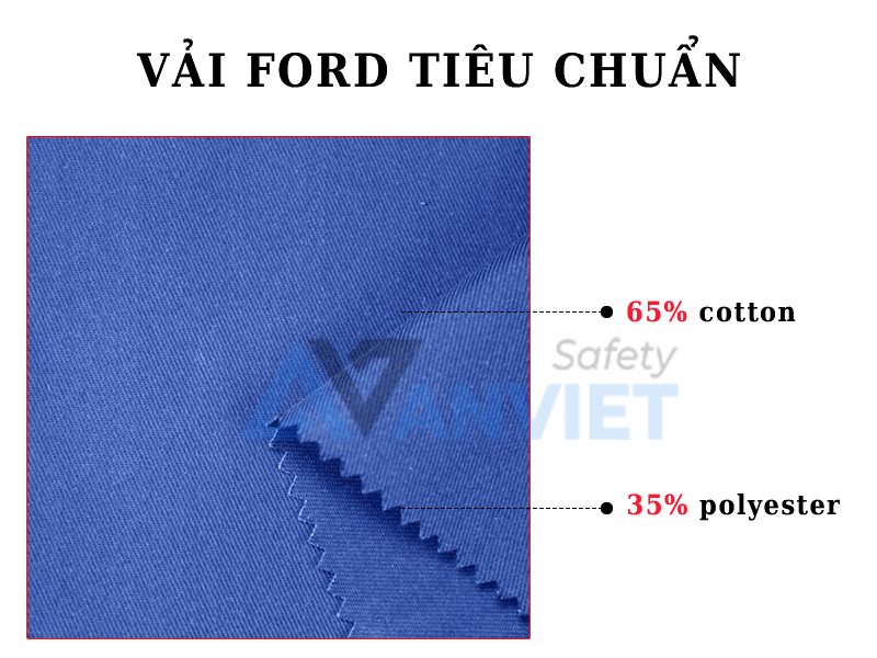 Thành phần và tỷ lệ sợi cấu tạo vải Ford.