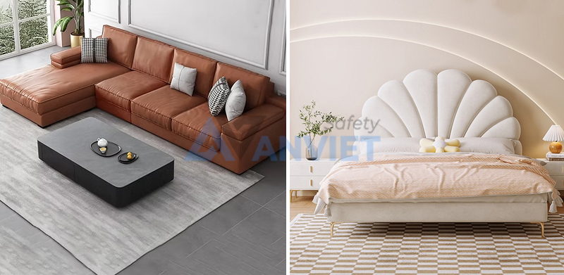 Ứng dụng của chất liệu da Simili trong ngành thời trang vào đồ nội thất và trang trí.