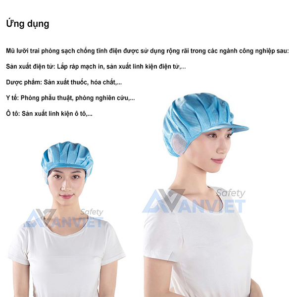 Mũ phòng sạch ứng dụng nhiều trong đa dạng các ngành công nghiệp