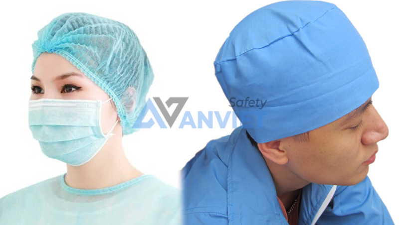 Các loại mũ trùm đầu y tế phổ biến.